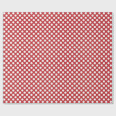 White Polka Dot on Dark Red Wrapping Paper Cadeaupapier (Vlak)
