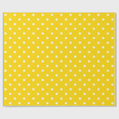 White Polka Dot on Golden Yellow Large Space Cadeaupapier (Vlak)