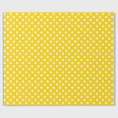 White Polka Dot on Golden Yellow Medium Space Cadeaupapier (Vlak)