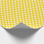 White Polka Dot on Golden Yellow Wrapping Paper Cadeaupapier (Hoek)