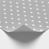 White Polka Dot on Grey Large Space Wrapping Paper Cadeaupapier (Hoek)