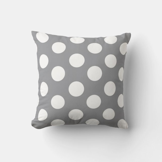 White Polka Dot on Grey Sierkussen Room Accent (Voorkant)