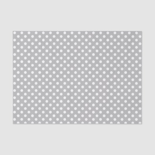 White Polka Dot on Grey Tissue Paper Tissuepapier (Voorkant)