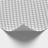 White Polka Dot on Grey Wrapping Paper Cadeaupapier (Hoek)