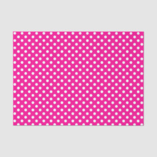 White Polka Dot on Hot-roze weefselpapier Tissuepapier