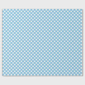 White Polka Dot on Light Blue Wrapping Paper Cadeaupapier (Vlak)