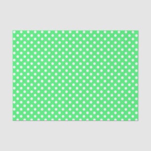 White Polka Dot on Light Green Tissue Paper Tissuepapier