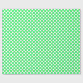 White Polka Dot on Light Green Wrapping Paper Cadeaupapier (Vlak)