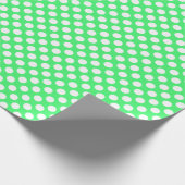 White Polka Dot on Light Green Wrapping Paper Cadeaupapier (Hoek)