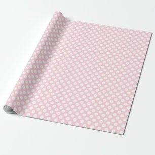 White Polka Dot on Light Pink Wrapping Paper Cadeaupapier