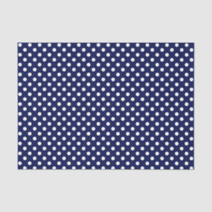 White Polka Dot on Navy Blue Tissue Paper Tissuepapier