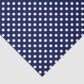 White Polka Dot on Navy Blue Tissue Paper Tissuepapier (Detail)