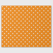 White Polka Dot on Oranje Large Space Cadeaupapier (Vlak)