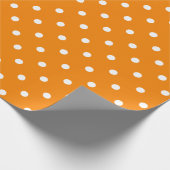 White Polka Dot on Oranje Large Space Cadeaupapier (Hoek)