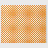 White Polka Dot on Oranje rapping Paper Cadeaupapier (Vlak)
