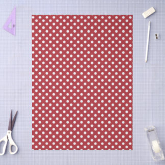 White Polka Dot On Red Tissue Paper Tissuepapier
