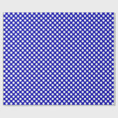 White Polka Dot on Royal Blue Wrapping Paper Cadeaupapier (Vlak)