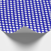 White Polka Dot on Royal Blue Wrapping Paper Cadeaupapier (Hoek)