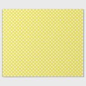 White Polka Dot on Yellow Wrapping Paper Cadeaupapier (Vlak)