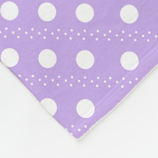 White Polka dot op Paars Fleece Deken (Hoek)