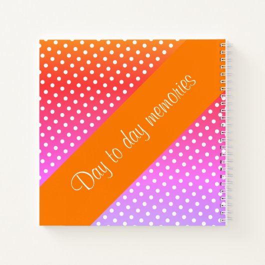 White Polka-dot Oranje Notitieboek (Achterkant)