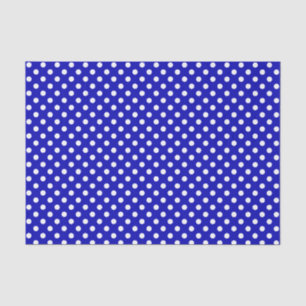 White Polka Dot over Royal Blue Tissue Paper Tissuepapier