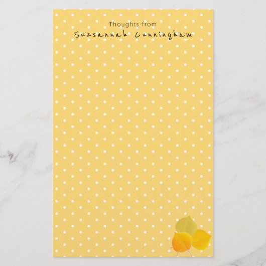 White Polka Dot Pattern Autumn verliest aangepaste Briefpapier (Voorkant)