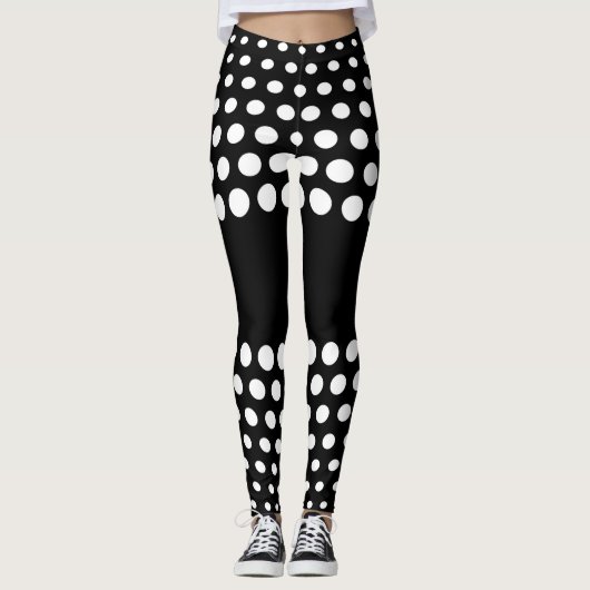 White Polka Dot Pattern Leggings (Voorkant)