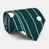 White Polka Dot Pattern op donkergroen Stropdas (Opgerold)