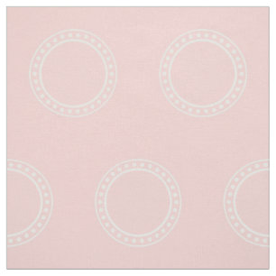 White Polka Dot Rings on Baby roze Stof