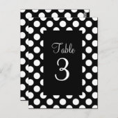 White Polka Dot Table Number Briefkaart (Voorkant / Achterkant)
