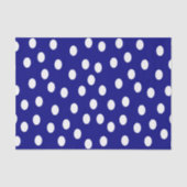 White Polka Dots Blue Tissuepapier (Voorkant)