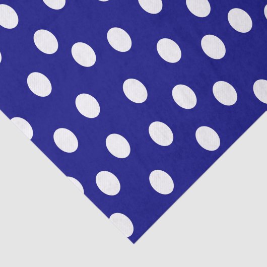 White Polka Dots Blue Tissuepapier (Detail)