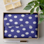 White Polka Dots Blue Tissuepapier (Geschenk)
