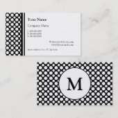 White Polka Dots Custom Initiaal Visitekaartjes (Voorkant / Achterkant)