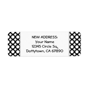 White Polka Dots Custom New Address Label