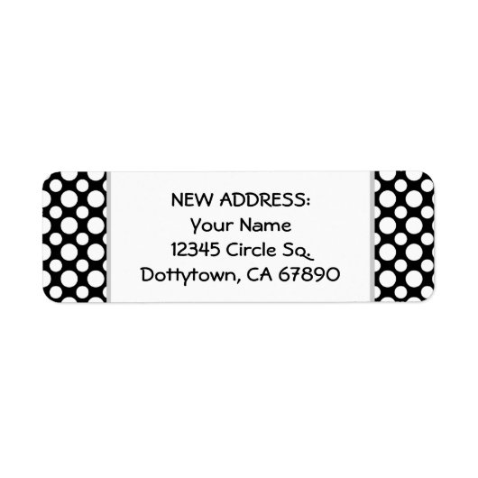 White Polka Dots Custom New Address Label (Voorkant)