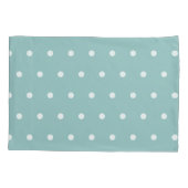 White Polka Dots Eggshell Blue Geometric Patronen Kussensloop (Achterkant-Links)