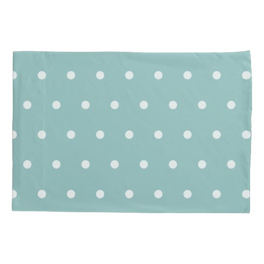 White Polka Dots Eggshell Blue Geometric Patronen Kussensloop (Achterkant-Links)