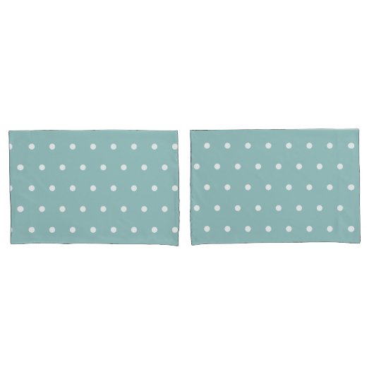 White Polka Dots Eggshell Blue Geometric Patronen Kussensloop (Voorkant-Set)