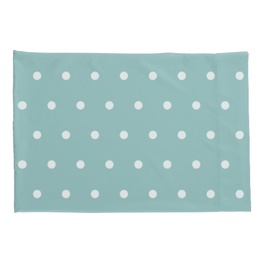 White Polka Dots Eggshell Blue Geometric Patronen Kussensloop (Achterkant-Rechts)