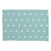 White Polka Dots Eggshell Blue Geometric Patronen Kussensloop (Voorkant-Links)