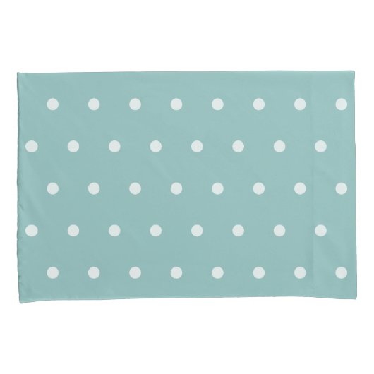 White Polka Dots Eggshell Blue Geometric Patronen Kussensloop (Voorkant-Rechts)