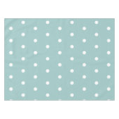 White Polka Dots Eggshell Blue Geometric Patronen Tafelkleed (Voorkant (Horizontaal))