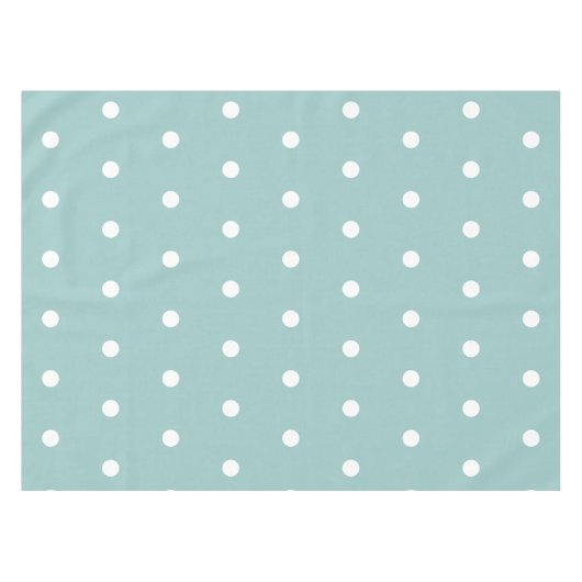 White Polka Dots Eggshell Blue Geometric Patronen Tafelkleed (Voorkant (Horizontaal))