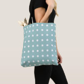 White Polka Dots Geometric Pattern Eggshell Blue Tote Bag (Dichtbij)