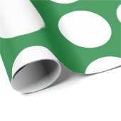 White Polka Dots Green Cadeaupapier (Rol Hoek)