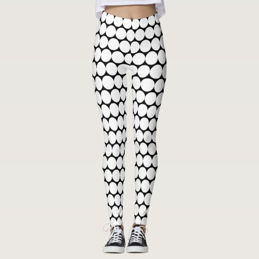 WHITE POLKA DOTS, HALLOWEEN LEGGINGS Black (Voorkant)