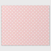 White Polka Dots on Baby roze Cadeaupapier (Vlak)