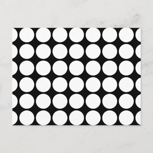 White Polka Dots on Black Briefkaart (Voorkant)